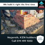 bricklayer building a perfect corner with bricks and cement in Durban