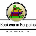 Logo for Bookworm Bargains of a worm reading a book ontop of a pile of books