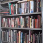 Shelf of books at Bookworm bargains in Upper Highwasy KZN