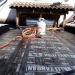 gas bottle and waterproofing on roof