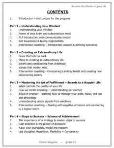 Titles and headings of Mind mastery Workshop with IgniteCo